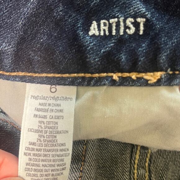 American Eagle Artist Stretch Jeans Womens Size 6 Cropped Denim Simple Casual - Picture 6 of 10